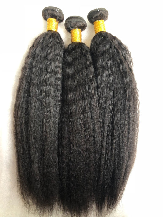 KINKY STRAIGHT INDIAN REMY VIRGIN HUMAN HAIR